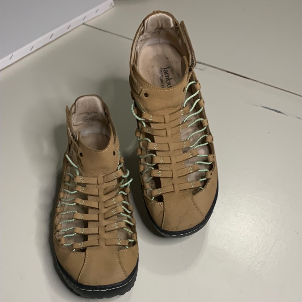Tan Jambu Strappy Sandals